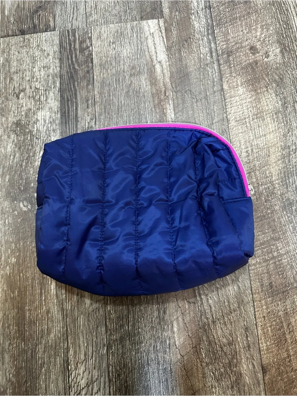 StriVectin Quilted Navy Cosmetic Pouch with Pink Accent